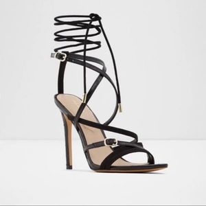Aldo Lawrence Stiletto Heel in Black Crocodile and Suede